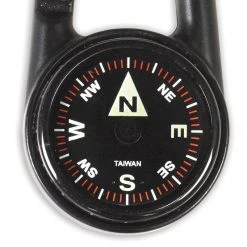NDUR CARABINER COMPASS - SILVER