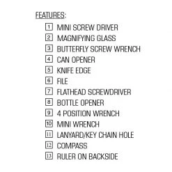 NDUR SURVIVAL TOOL W/COMPAS